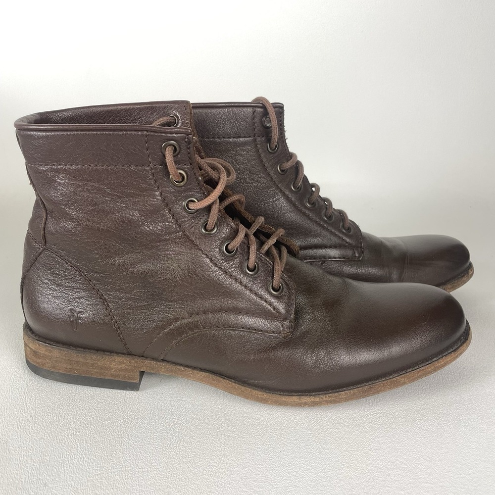 Frye Tyler Leather Lace Up Boot Cognac Women's 10B - Nice!